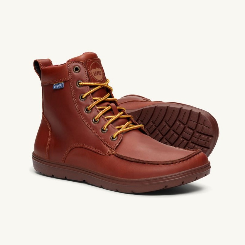 Lems Boulder Boot Leder Stiefel Herren Rot | DESYWUG